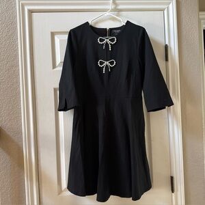 Kate Spade A-line Dress Pearl Mini Bows Dress Women’s Large Stretch Pockets